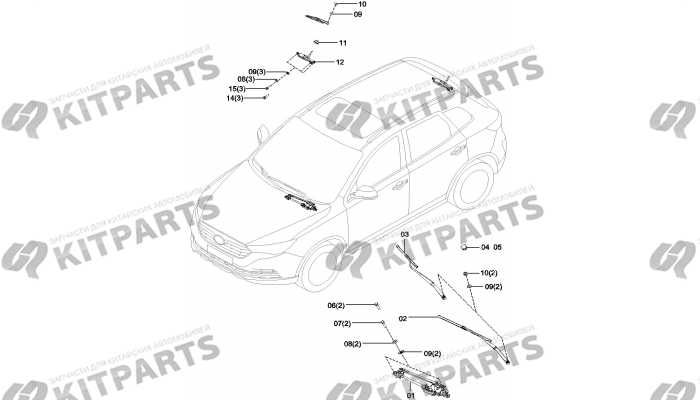 Стеклоочиститель и омыватель FAW Besturn X40