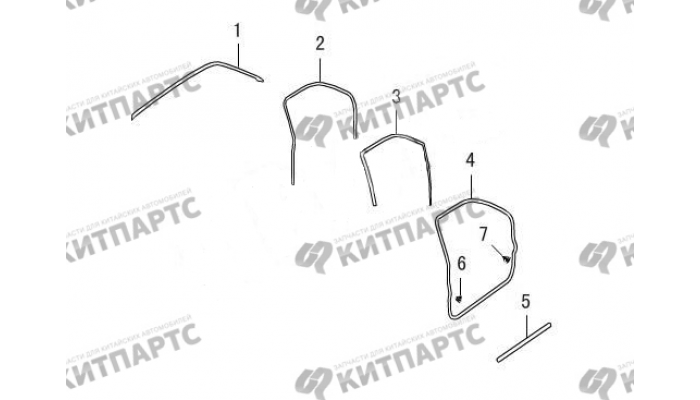 Уплотнитель передней двери Great Wall Wingle 5