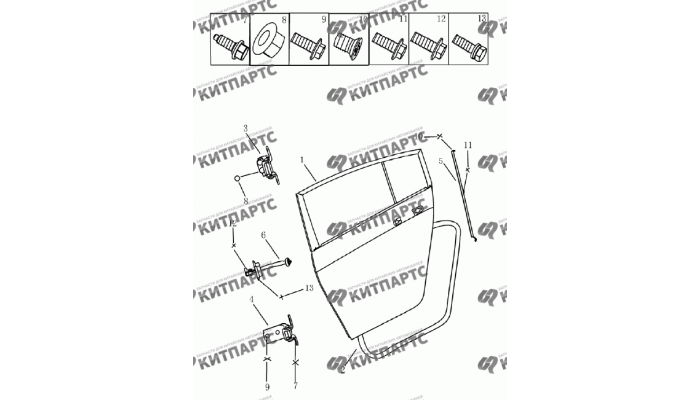 Дверь задняя (хетчбэк) Geely